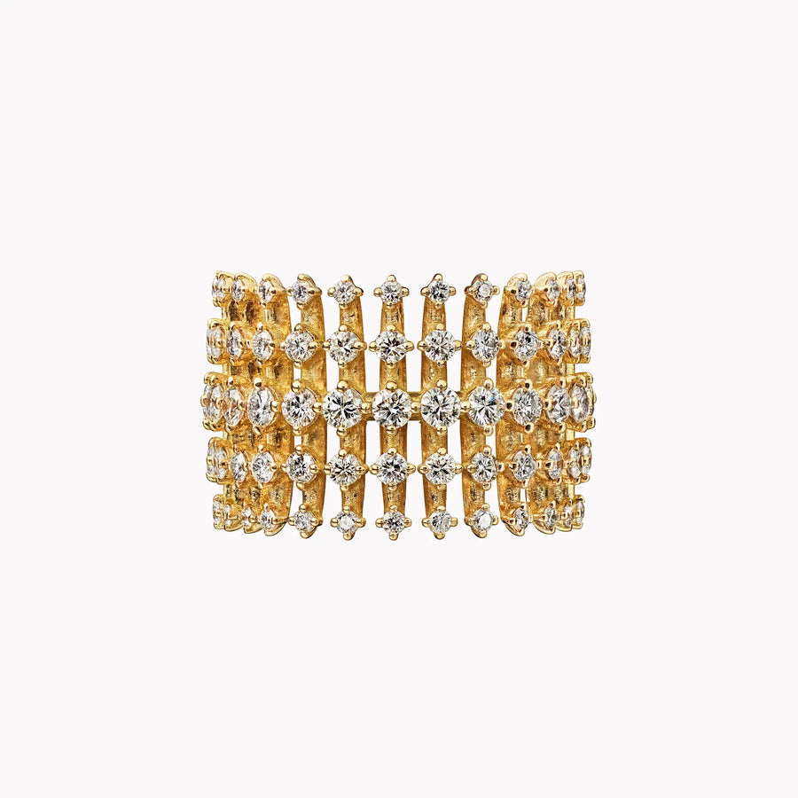 Green Semi-Precious Diamond Ring