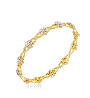 Inter-linked Bangle with Diamond Motif