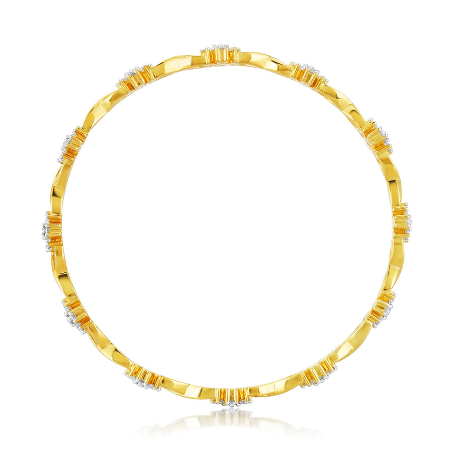 Round Diamond Flower Bangle