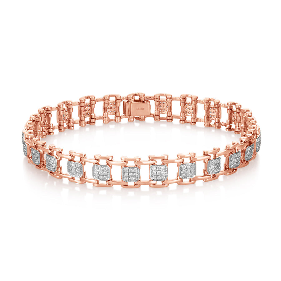 Inter linked Bracelet with Square Diamond Motif
