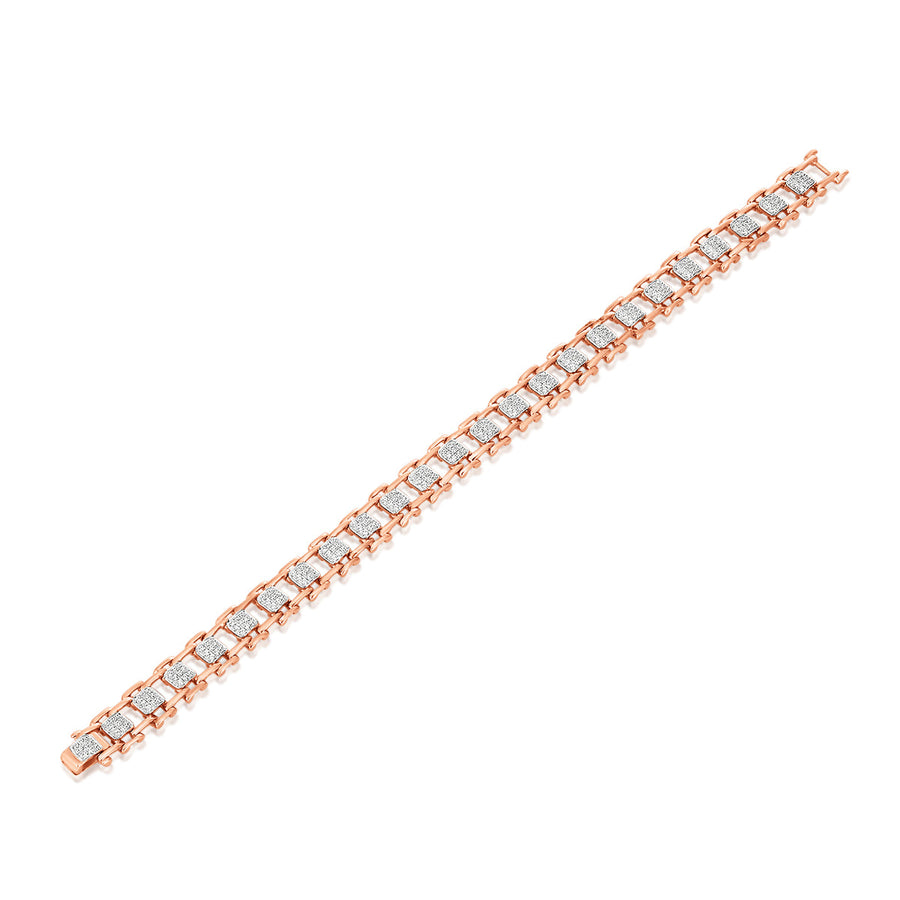 Inter linked Bracelet with Square Diamond Motif